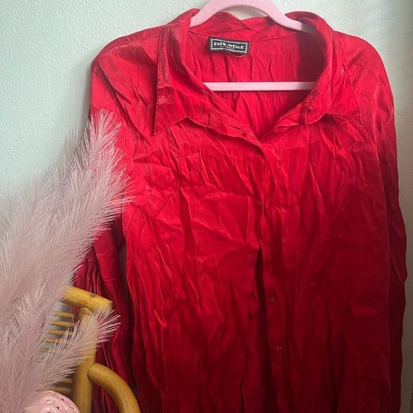 3X vampiric red vintage top with flared sleeves - Picture 4 of 9